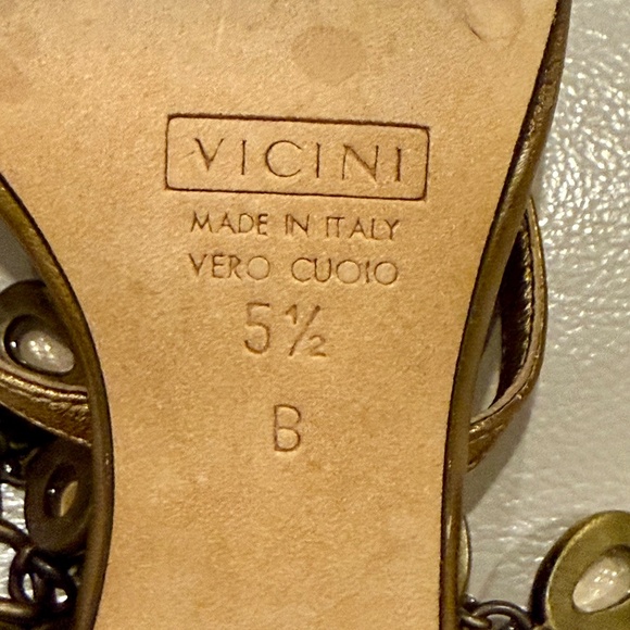 Giuseppe Zanotti Vicini Gold Jeweled Brown Leather Mule Sandals Heels - Picture 6 of 7